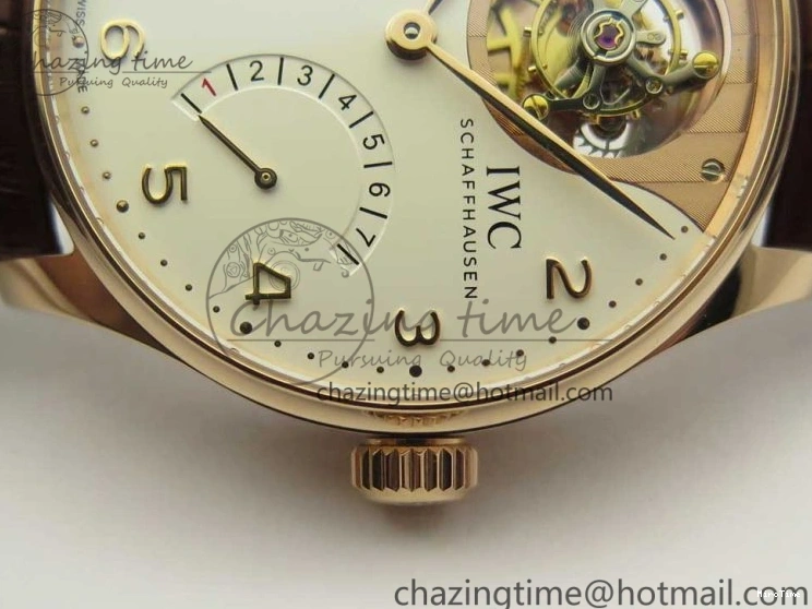 MIROTIME 0514 Portuguese Tourbillon IW5046 RG ZF Best Edition White Dial on Brown Leather Strap UrbanStyle 7144